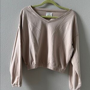 Aerie offline Women's Cream V-Neck Sweatshirt